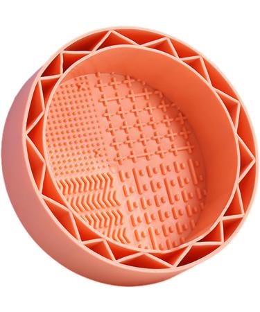 Silicone Makeup Cleaning Bowl | Multi-Purpose Bowl for Cleaning Makeup Brush - Soft Scrubber with High Elasticity for Eyeliner Brushes Cosmetic Sponge Blush Brush Neflum Orange1 - Buy Online on GoSupps.com