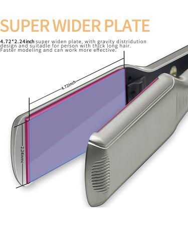K&K 2.16 Extra-Wide 3D Floating Tourmaline Ceramic Hair Straightener | 250 F-450 F MCH Flat Irons | Instant Heat | Dual Voltage - Buy Online on GoSupps.com