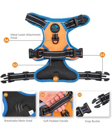 Phoepet 2019 Reflective Adjustable Dog Harness for Small Dogs - Front Clip Vest with Handle S Size (Orange) - Easy On & Off Ideal for Daily Walks - Buy Online on GoSupps.com