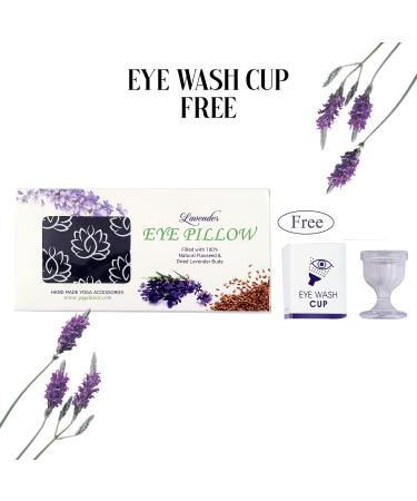 Organic Lavender & Flax Seed Eye Pillow for Spa, Sleep & Yoga | Hot/Cold Therapy | Free Eye Wash Cup Included | 9 x 4.13 Navy Blue - Buy Online on GoSupps.com