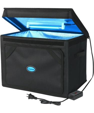 Portable UVC Light Sanitizer Bag with Timer - Disinfection Box for Phone, Toys, Jewelry - Black - Buy Online on GoSupps.com