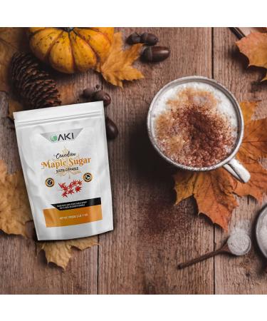 AKI Canadian Maple Sugar Granulated 2 lbs - Grade A Maple Syrup | Rich in Vitamins & Antioxidants | GMO-Free & Vegan - Ideal Tea & Coffee Sweetener - Buy Online on GoSupps.com