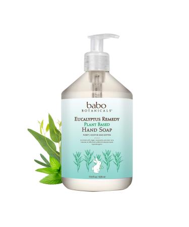 Babo Botanicals Eucalyptus Remedy Plant-Based Hand Soap - with Manuka Oil, Organic Argan Oil & Aloe Vera - For Babies, Kids & Adults with Sensitive Skin - Vegan & Hypoallergenic - 17.6 fl. oz.