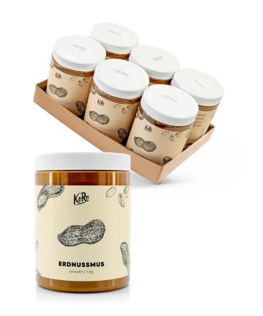 KoRo - Peanut Butter 6 x 1 kg - Made from 100% fat-free roasted peanuts.