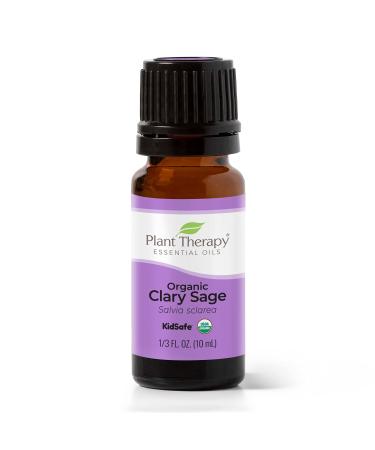 Plant Therapy Organic Clary Sage Essential Oil 10 mL (1/3 oz) 100% Pure Undiluted Natural Aromatherapy Therapeutic Grade