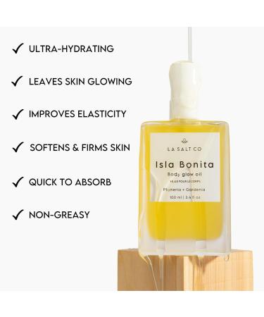 LA SALT CO Isla Bonita Body Glow Oil - Tropical Floral Body Oil - Hydrates and Moisturizes Dry Skin - Non-Greasy Formula 100% Natural 12 Botanical Oils Including Jojoba and Argan Oils - 3.4 Ounces - Buy Online on GoSupps.com