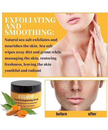 Turmeric Brightening Scrub - Natural Exfoliating Sea Salt Body Scrub for Dark Inner Thighs Bikini Area & Underarms - Smooth Melanin Skin - Buy Online on GoSupps.com