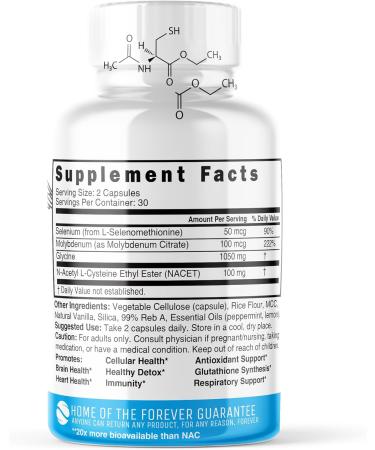 Buy GlyNAC-ET NAC Supplement | 20x More Bioavailable N-Acetyl Cysteine Ethyl Ester | Anti-Aging Glutathione Booster | 60 Capsules - International Shipping - Buy Online on GoSupps.com