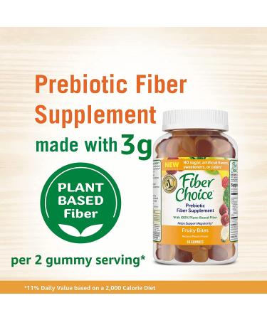 Fiber Choice Peach Gummies 80 Count - Daily Prebiotic Fiber Supplement - Buy Online on GoSupps.com