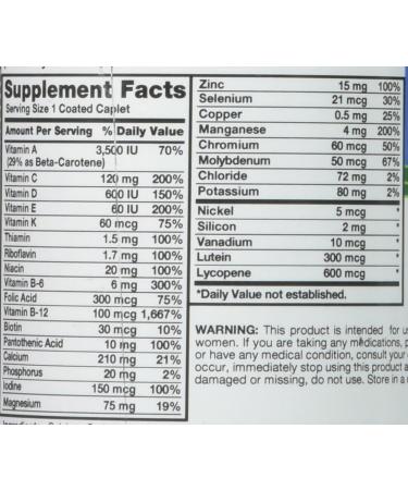 Nature's Truth Senior 50 Plus Multivitamin for Men | 100 Caplets | Non-GMO, Gluten-Free - Buy Online on GoSupps.com