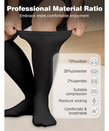 Walking Boot Socks - 2 Pairs Orthopedic Liner Socks for Men & Women | Comfortable Medical Boot Socks for Fractures - Black - Buy Online on GoSupps.com