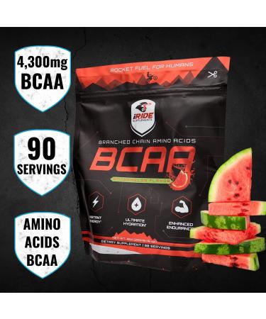 Branched Chain Amino Acids BCAA Protein Powder - Watermelon Flavor | Boost Energy Hydration & Performance | 90 Servings for Athletes - Buy Online on GoSupps.com