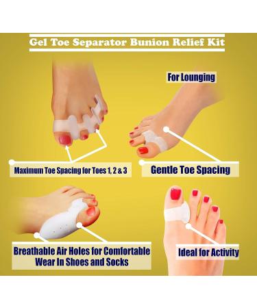 Bunion Corrector Kit for Toe Separation and Relief - Hammer Toe Separator & Spacer with Cushions - Buy Online on GoSupps.com