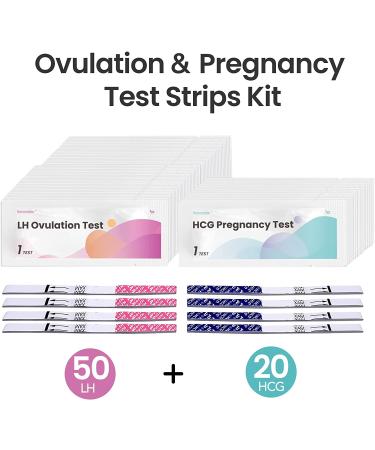 50 Ovulation Test Strips + 20 Pregnancy Test Strips | 99% Accurate & Easy to Use - Buy Online on GoSupps.com