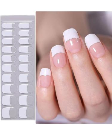 Mrcuvaryas UV gel nail film self -adhesive nail ticker nail art sticker nail polish sticker nail art self -adhesive manicure sticker beautiful fashion diy (white French)