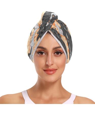 Sleeping Cat Dry Hair Cap Set - 2 Quick Dry Towels & Button Headband | Super Absorbent Soft & Comfortable | International Shipping Available - Buy Online on GoSupps.com