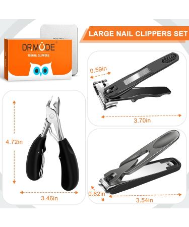 DRMODE Heavy Duty Toenail Clippers for Seniors | Wide Opening 360 Rotary Anti-Splash Clippers for Thick & Ingrown Nails | Best Toenail Care Tool for Men & Women - Buy Online on GoSupps.com