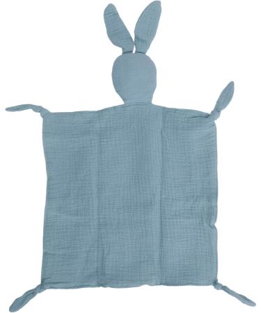 Bunny Lovey Blanket - Teething Relief Double Layer Cotton Muslin Security Blanket in Blue | Shop Internationally - Buy Online on GoSupps.com