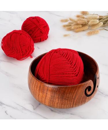 Handmade Wooden Yarn Bowl with Holes - Perfect Yarn Holder for Crocheting - Mothers Day Gift - 6 x 3 Classic Design - Buy Online on GoSupps.com