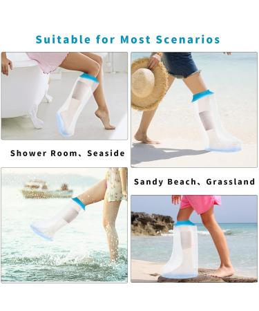 SUPERNIGHT Child Waterproof Half Leg Cast Cover - Reusable Watertight Protector for Teenager's Dressings, Injuries, Wound Burns - Anti-Slip Design - Kids Cast Bag - Buy Online on GoSupps.com