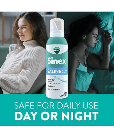 Vicks Sinex Saline Nasal Spray 5 FL OZ (Pack of 2) - Drug-Free Daily Sinus Congestion Relief - Buy Online on GoSupps.com