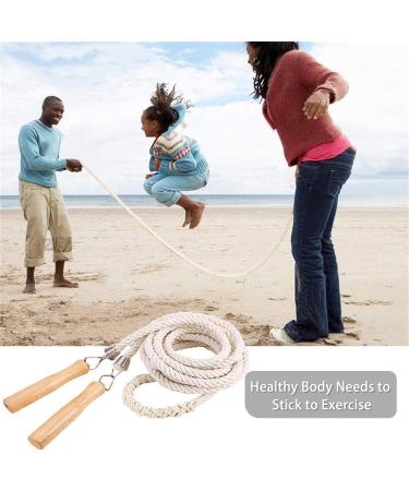 Leapbeast Long Jump Rope - Multiplayer Wooden Handle Jump Rope for Fitness School & Outdoor Activities | 5m 7m 10m - Buy Online on GoSupps.com