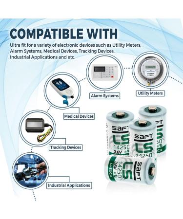 Synergy Digital Baby Monitor Batteries - Compatible with Snuza Hero | 5 x LS14250 (Li-SOCl2 3.6V 1200 mAh) Ultra High Capacity - Buy Online on GoSupps.com