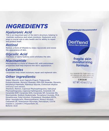 DerMend Fragile Skin Moisturizing Cream 4.5oz Tube - Pack of 2 | Hydrating Skin Treatment - Buy Online on GoSupps.com