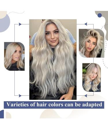 Shop Laavoo Long Real Hair Extensions - 60cm Platinum Blonde Tape Ins (10PCs 25g) - Natural & Authentic - Buy Online on GoSupps.com