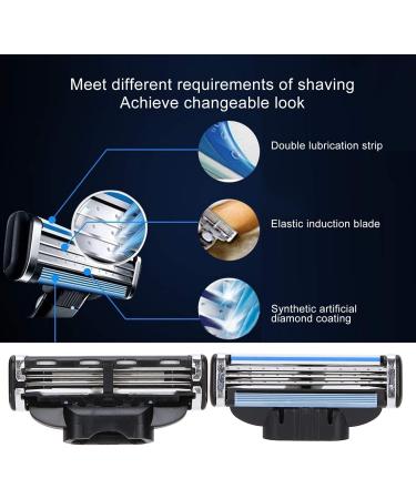 Professional Razor Blade Refill - 16-Pack with Double Lubricating Strips | 3-Layer Manual Razor Blades for Men | Ideal for Home Salon Use - Ships Internationally - Buy Online on GoSupps.com