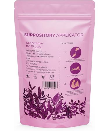 Cosynee Disposable Vaginal Suppository Applicator for Women | Easy-to-Use Fits Most Brands | Individually Wrapped | 30 Count - Buy Online on GoSupps.com