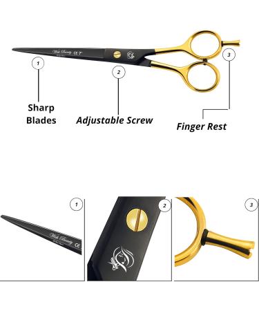 7-inch Black Cobalt Professional Hairdressing Scissors - Barber Shears for Hairdressers & Barbers - Stainless Steel Hair Cutting Shears - Buy Online on GoSupps.com