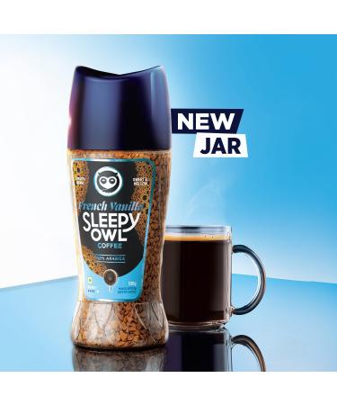 Sleepy Owl French Vanilla Premium Instant Coffee | 100 % Arabica | Technologie Microground | Ready in Seconds | Makes 50 tasses | 100 g Vanille fran aise 100 g (Lot de 1) - Buy Online on GoSupps.com