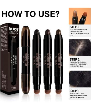 Clawrex Hair Mascara Hair Concealer for Men and Women Dual End Hair Root Touch Up Stick Long Lasting Gray Hair Cover Hairline Stick - Buy Online on GoSupps.com