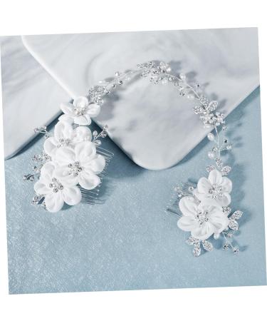 MAGICLULU Chiffon Comb Veil Hair Combs The Flowers European and American Handmade Hair Combs Bridal Headdress Bridal Comb Tiara Accessories Wedding Bride - Buy Online on GoSupps.com