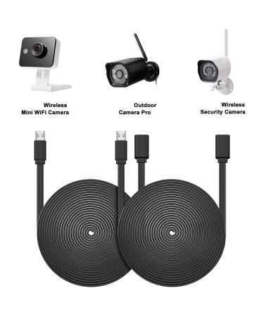 Sumind 4 Pack 10ft Micro USB Extension Cable Male to Female Extender - Compatible with Wireless Security Cameras - Includes Cable Clips (Black) - Buy Online on GoSupps.com
