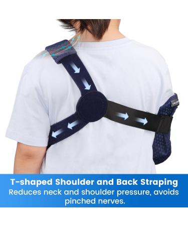 Velpeau Kids Arm Sling - Breathable Shoulder Immobilizer with Waist Strap for Children XS Size (Right Hand Mesh-Blue) - Ventilated Support Brace for Boys & Girls - Buy Online on GoSupps.com