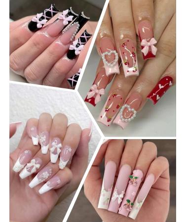 2 Boxes Bow Nail Charms Wsimily 3D Colorful Bowknot Nail Art Charm Kawaii Ribbon Bowknots Nail Accessories for Women Girls Nail Decorations DIY Craft Jewelry (2 Styles) - Buy Online on GoSupps.com