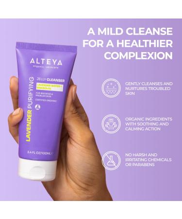 Alteya Organics Lavender Jelly Cleanser - Certified Organic Facial Cleanser with Bisabolol - 3.4 Fl Oz (100mL) - Shop Internationally - Buy Online on GoSupps.com