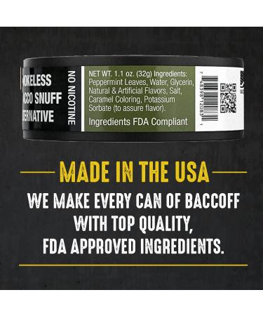 BaccOff Original Wintergreen Rough Cut - 1.1oz (Pack of 10) | Tobacco-Free & Nicotine-Free Snuff Alternative - Buy Online on GoSupps.com