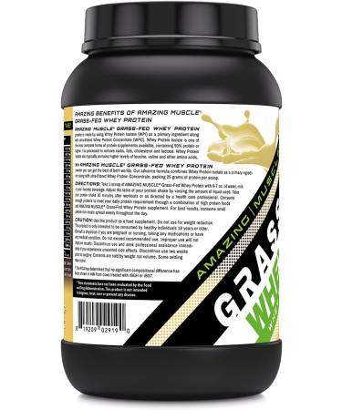 Grass-Fed Whey Protein 2 Lbs - Non-GMO Gluten Free Natural Sweetener - rBGH & RBST Free Supports Energy & Muscle Growth (Vanilla - Buy Online on GoSupps.com