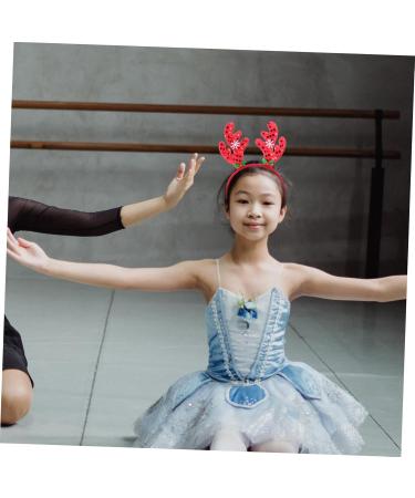 Beatifufu 1pc Hairband for Christmas Deer Ears Headband Deer Antler Head Band Reindeer Antler Hair Hoop Christmas Party Reindeer Headdress Christmas Costume Hairband Elk Miss Head Button Red 26X18CM Red - Buy Online on GoSupps.com
