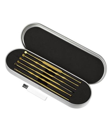 VOCOSTE 6Pcs Stainless Steel Ear Cleansing Tool Set with Anti-slip Design and Storage Case - Titanium Gold Tone - Buy Online on GoSupps.com