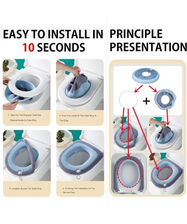4 Pack Cotton Toilet Seat Cover Warmers - Thick & Washable for Universal Fit on Elongated, Round, and Oblong Toilets - Buy Online on GoSupps.com