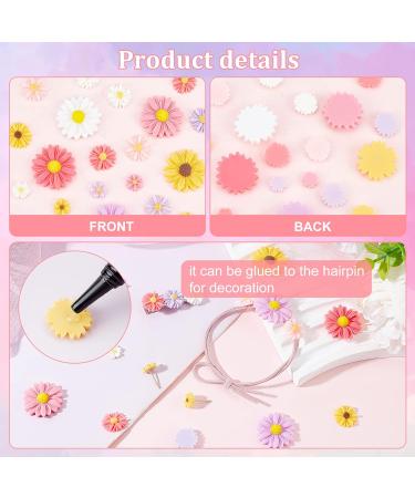 PandaHall Flower Daisy Cabochons - 75pcs, 5 Colors Resin Charms for DIY Accessories - Buy Online on GoSupps.com