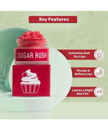 Sugar Rush Lip Scrub - Exfoliator with Raw Sugar & Beeswax for Smooth & Lightened Lips | Natural Lip Care for Men & Women | 15g - Buy Online on GoSupps.com