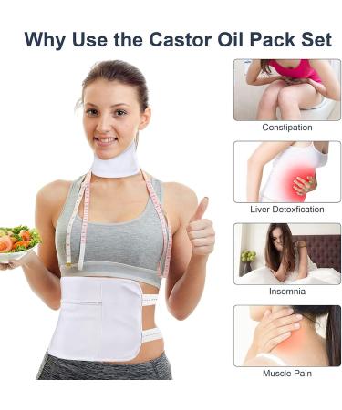 Organic Castor Oil Pack for Waist & Neck | Adjustable Reusable | Detoxify Liver Improve Fertility & Relieve Constipation - Buy Online on GoSupps.com