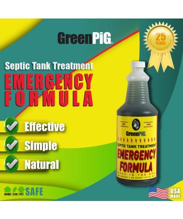 Buy GREEN PIG Septic Tank Treatment - Emergency Formula for Clogged Tanks & Leach Fields 1 Quart - Fast Action & International Shipping - Buy Online on GoSupps.com