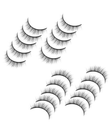 FRCOLOR 10 Pairs Fake eyelashes natural false eyelashes magnetic false eyelashes false eyelashes magnetic manga lashes cluster false lashes wispy clear lash band false eyelashes fluffy set