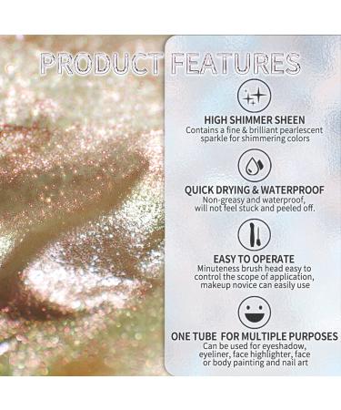 Catkin Liquid Glitter Eyeshadow - High Pigmented, Multi-Dimensional Finish - Long Lasting Shimmer Eyeliner Makeup - 1.7g (C02 Golden Champagne) - Buy Online on GoSupps.com